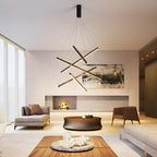 Modern Black LED Criss Linear Chandelier Ceiling Light