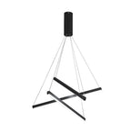 Modern Black LED Criss Linear Chandelier Ceiling Light