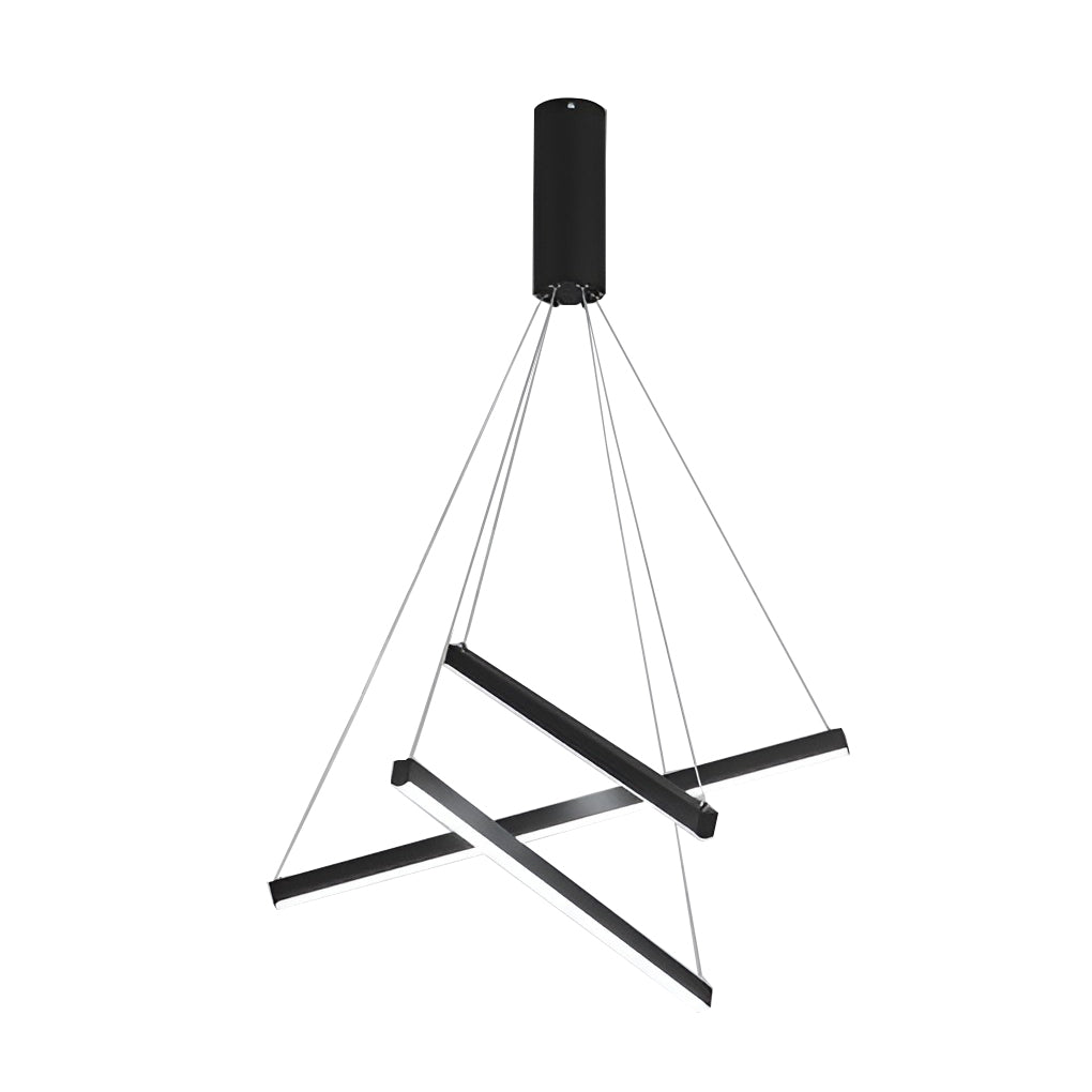 Modern Black LED Criss Linear Chandelier Ceiling Light