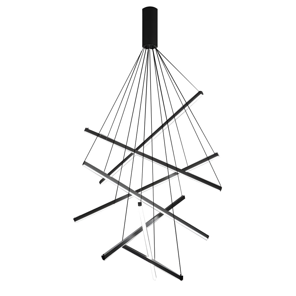 Modern Black LED Criss Linear Chandelier Ceiling Light