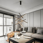 Modern Black LED Criss Linear Chandelier Ceiling Light