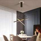 Modern Black LED Criss Linear Chandelier Ceiling Light