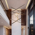 Modern Black LED Criss Linear Chandelier Ceiling Light