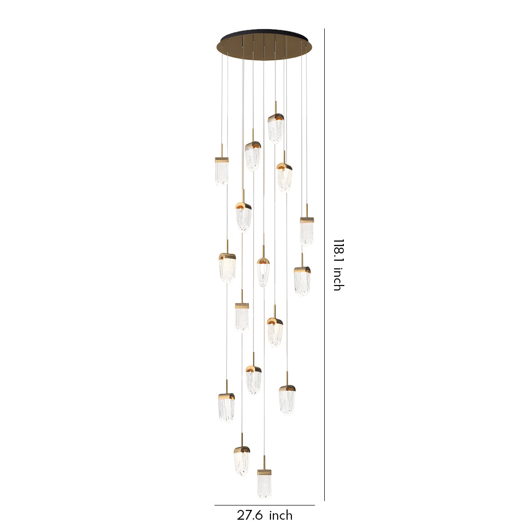 Modern Gold Staircase Chandelier - Luxury Ceiling Light