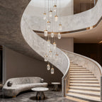 Modern Gold Staircase Chandelier - Luxury Ceiling Light