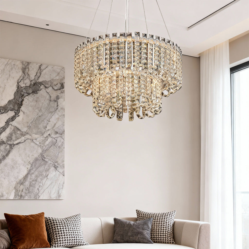 Modern Minimalist Crystal Chandelier - Luxury Ceiling Light