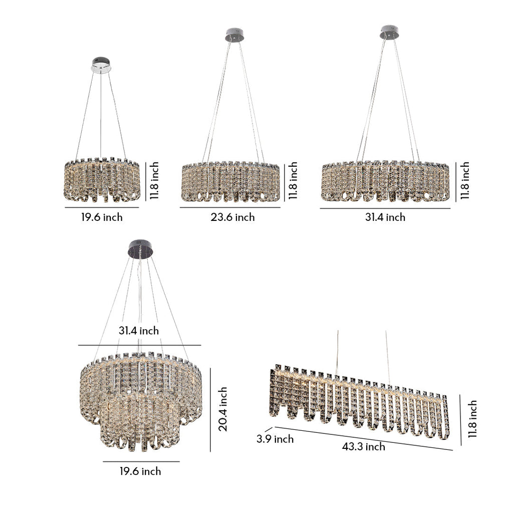 Modern Minimalist Crystal Chandelier - Luxury Ceiling Light