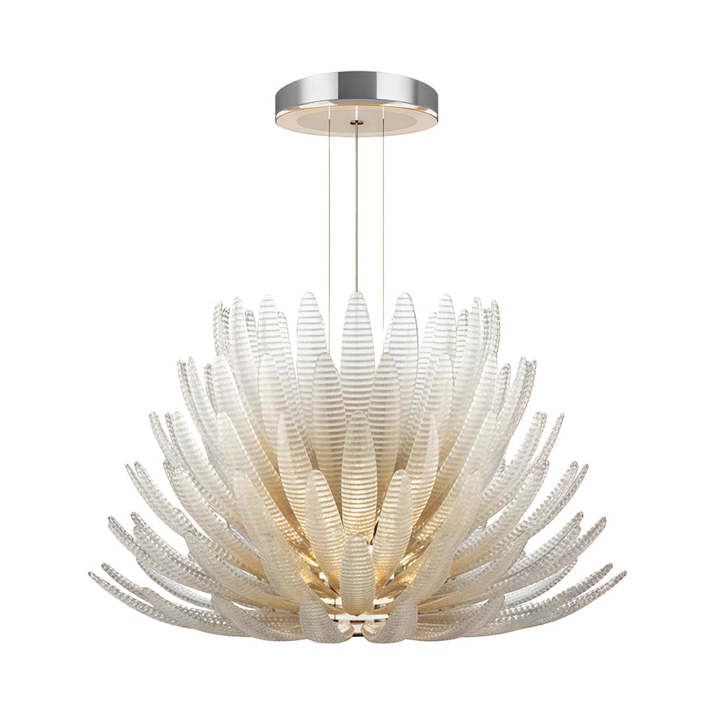 Luxury Stainless Steel and Glass Deco Chandelier Ceiling Light