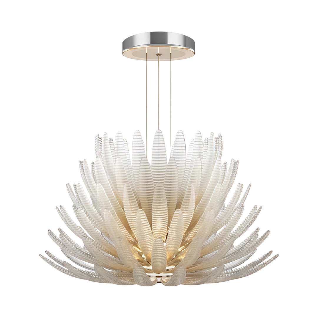Luxury Stainless Steel and Glass Deco Chandelier Ceiling Light
