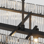 Luxury Iron Chandelier with Glass Lamp Shade - Elegant Ceiling Light