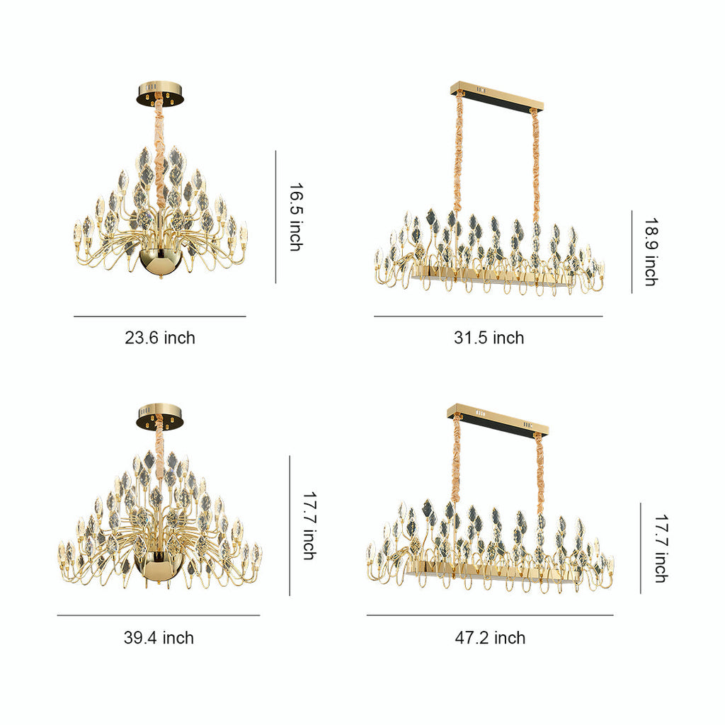 Luxury Gold LED Crystal Chandelier Ceiling Light