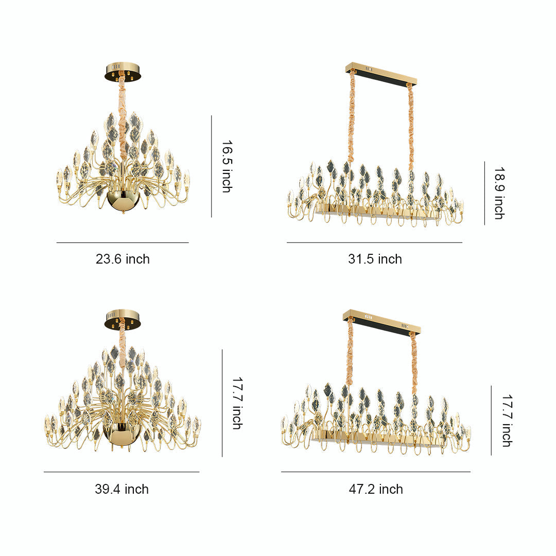 Luxury Gold LED Crystal Chandelier Ceiling Light