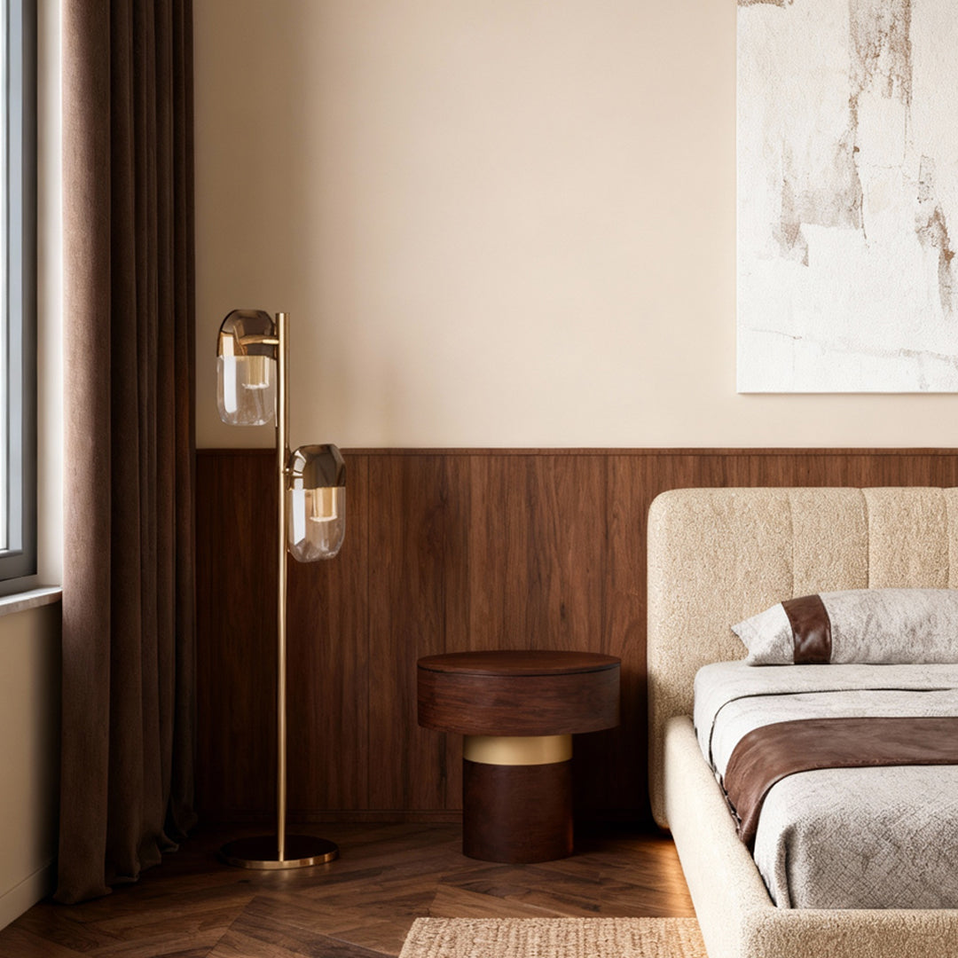 Modern Minimalist Crystal Floor Lamp - Aluminum Design