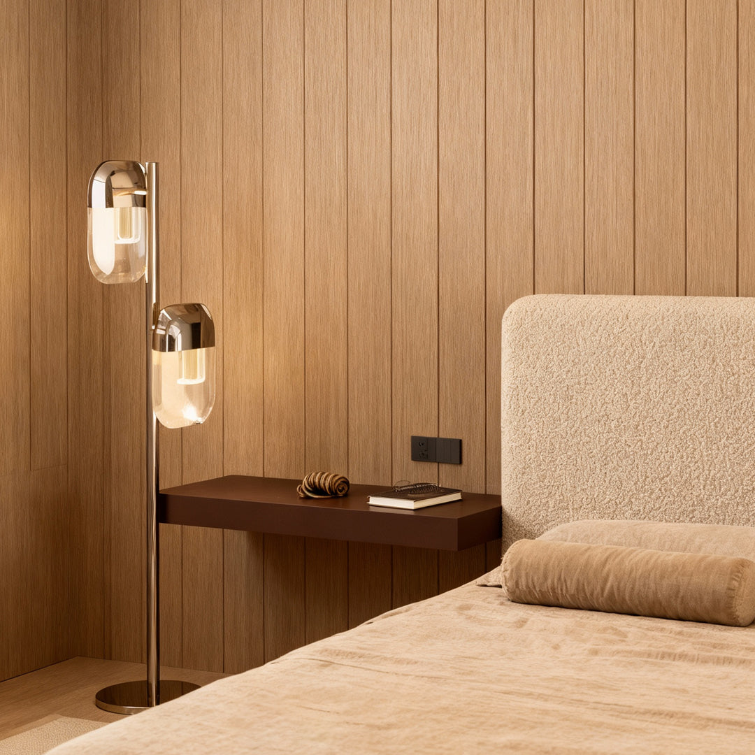 Modern Minimalist Crystal Floor Lamp - Aluminum Design