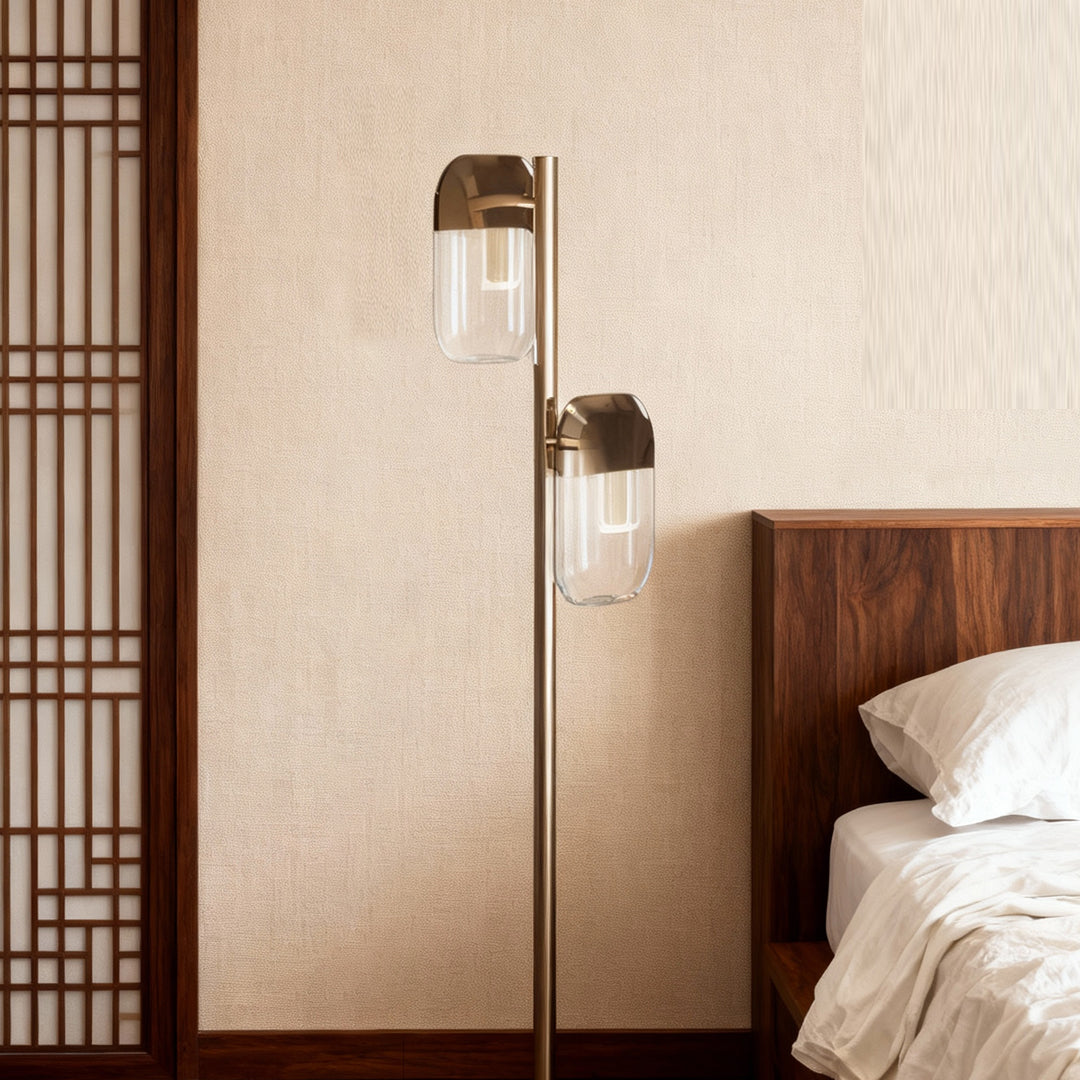 Modern Minimalist Crystal Floor Lamp - Aluminum Design