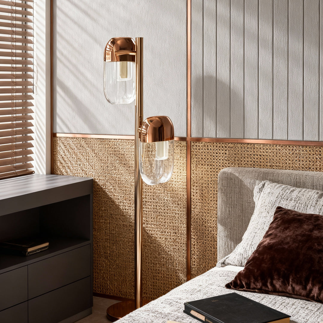 Modern Minimalist Crystal Floor Lamp - Aluminum Design