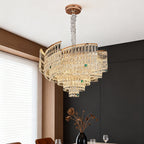 Luxury Crystal Pendant Chandelier - Carbon Steel Ceiling Light