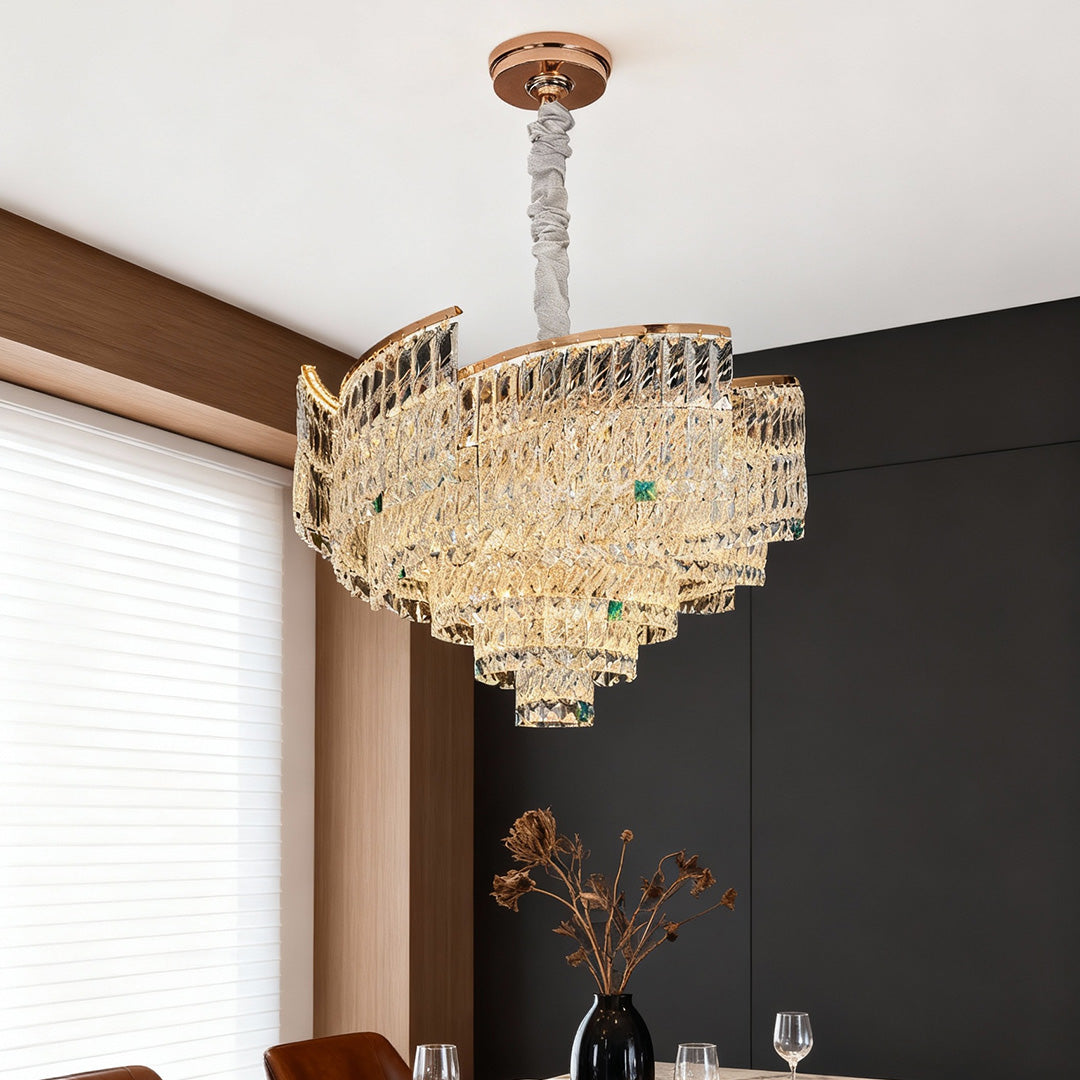 Luxury Crystal Pendant Chandelier - Carbon Steel Ceiling Light