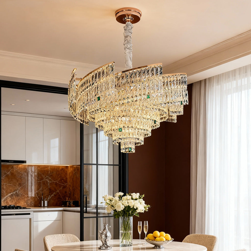 Luxury Crystal Pendant Chandelier - Carbon Steel Ceiling Light