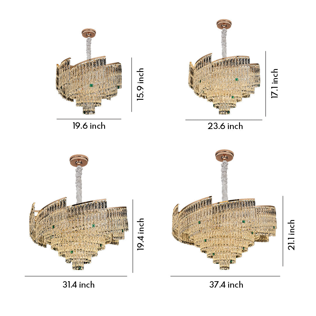 Luxury Crystal Pendant Chandelier - Carbon Steel Ceiling Light