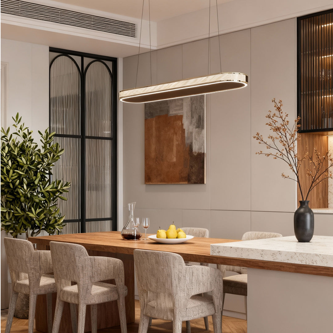 Luxury Elliptical Linear Suspension Ceiling Light