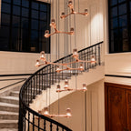 Nordic Crystal Staircase Chandelier - Elegant Ceiling Light