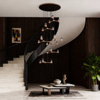 Nordic Crystal Staircase Chandelier - Elegant Ceiling Light