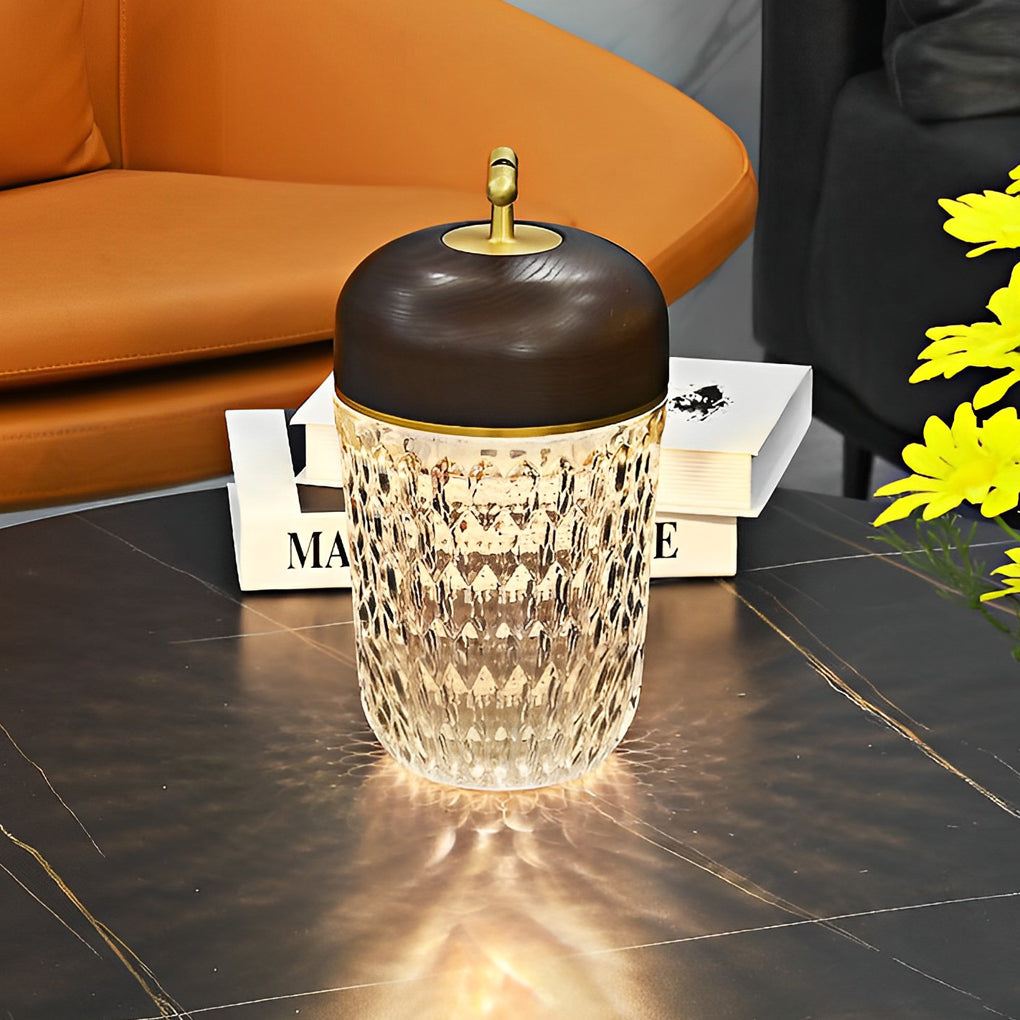 Modern Rechargeable Metal Cup Glass Table Lamp
