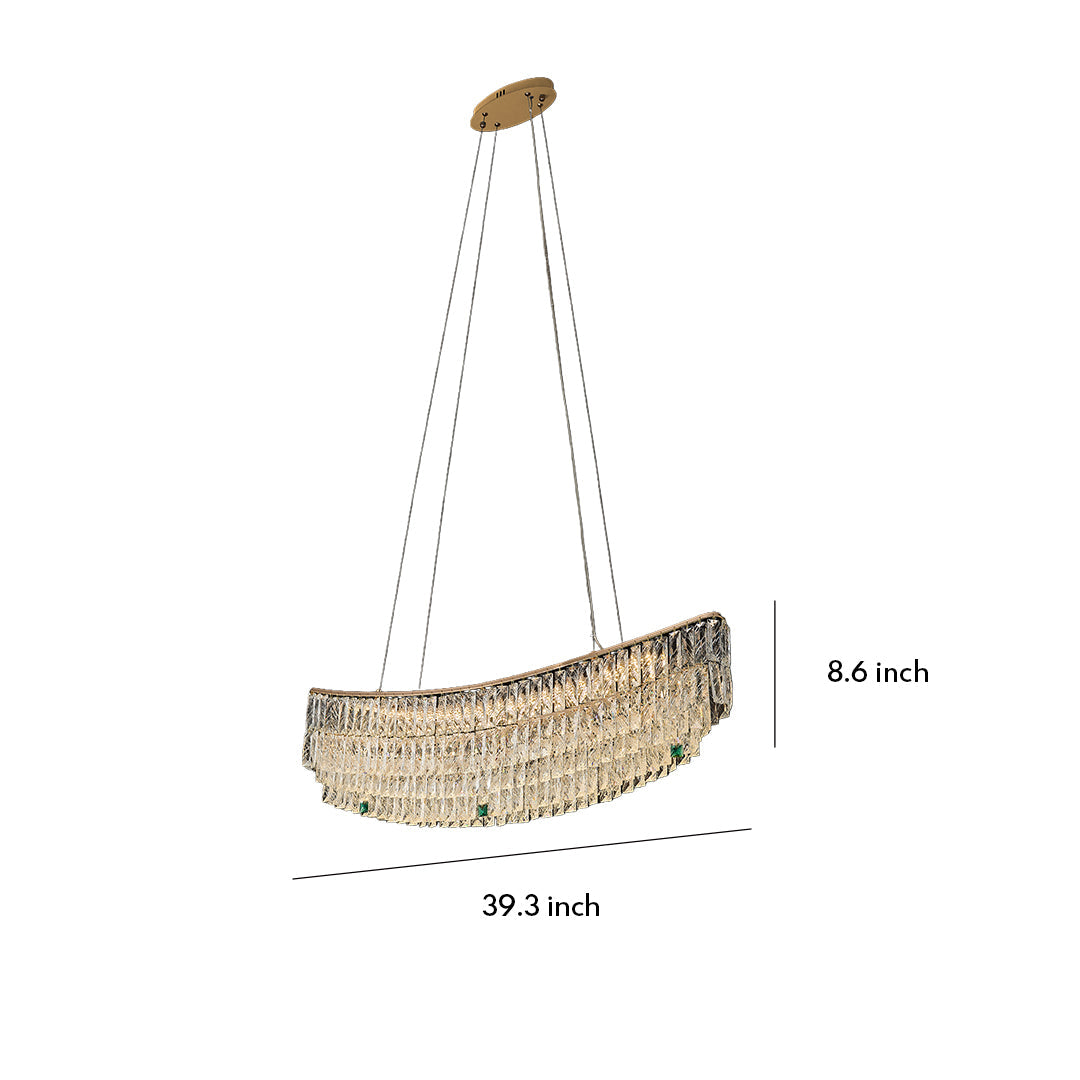 Luxury Crystal Pendant Chandelier - Carbon Steel Ceiling Light