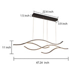Wavy Curved LED Pendant Light - Modern Metal Ceiling Fixture