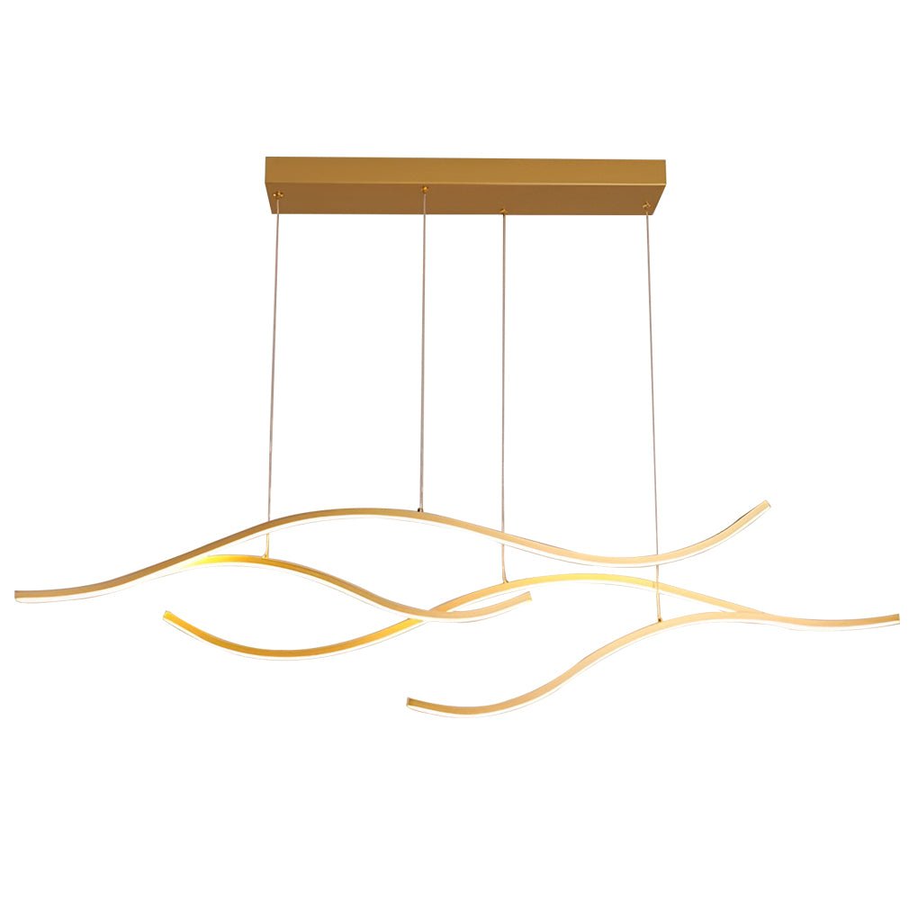 Wavy Curved LED Pendant Light - Modern Metal Ceiling Fixture