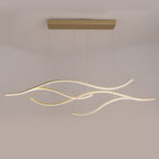 Wavy Curved LED Pendant Light - Modern Metal Ceiling Fixture