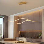 Wavy Curved LED Pendant Light - Modern Metal Ceiling Fixture