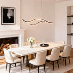 Wavy Curved LED Pendant Light - Modern Metal Ceiling Fixture