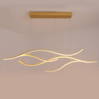 Wavy Curved LED Pendant Light - Modern Metal Ceiling Fixture
