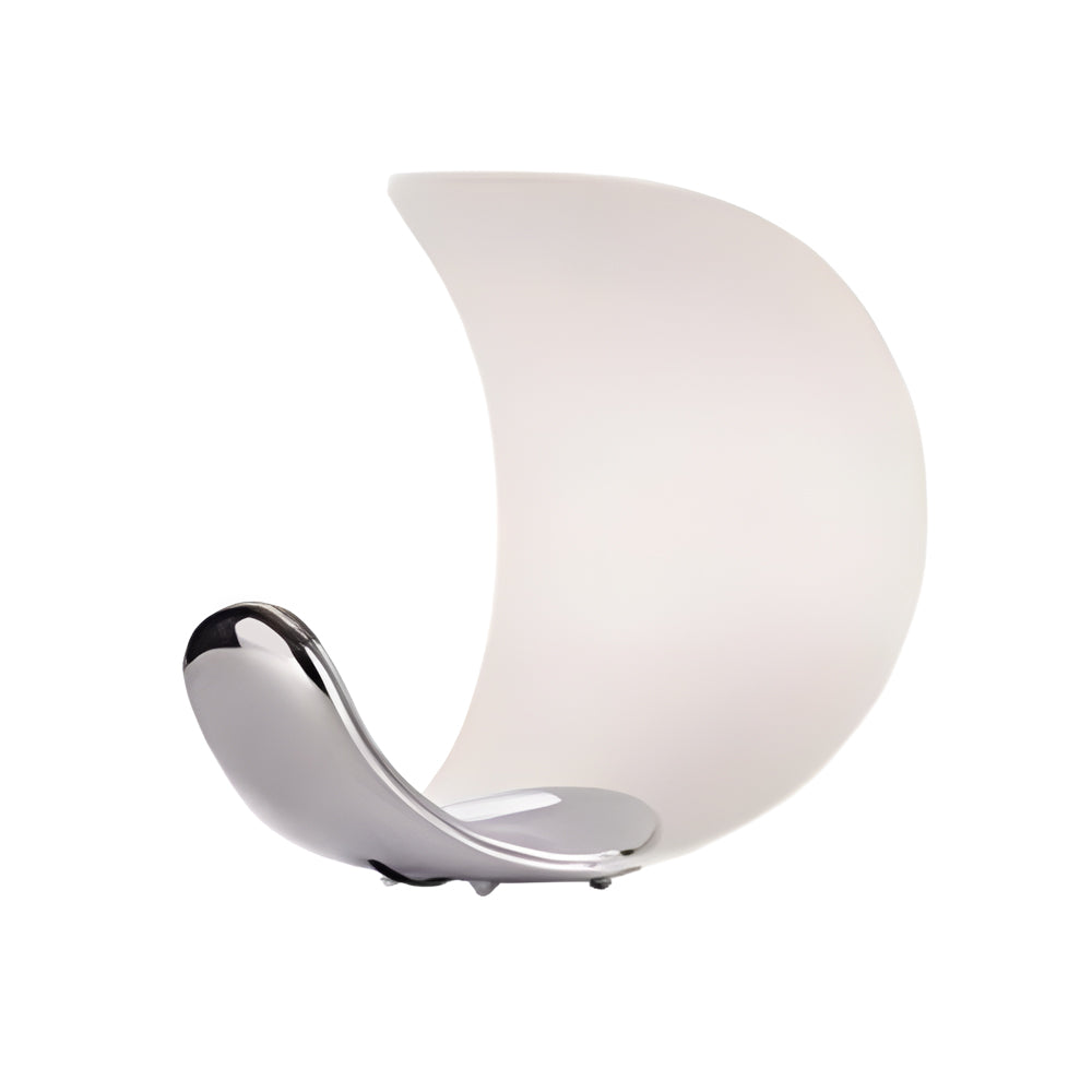 Polished Chrome Curved End Table Lamp with LED Light