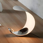 Polished Chrome Curved End Table Lamp with LED Light