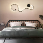 Modern Black Curved Wall Sconce with LED Light