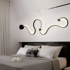 Modern Black Curved Wall Sconce with LED Light