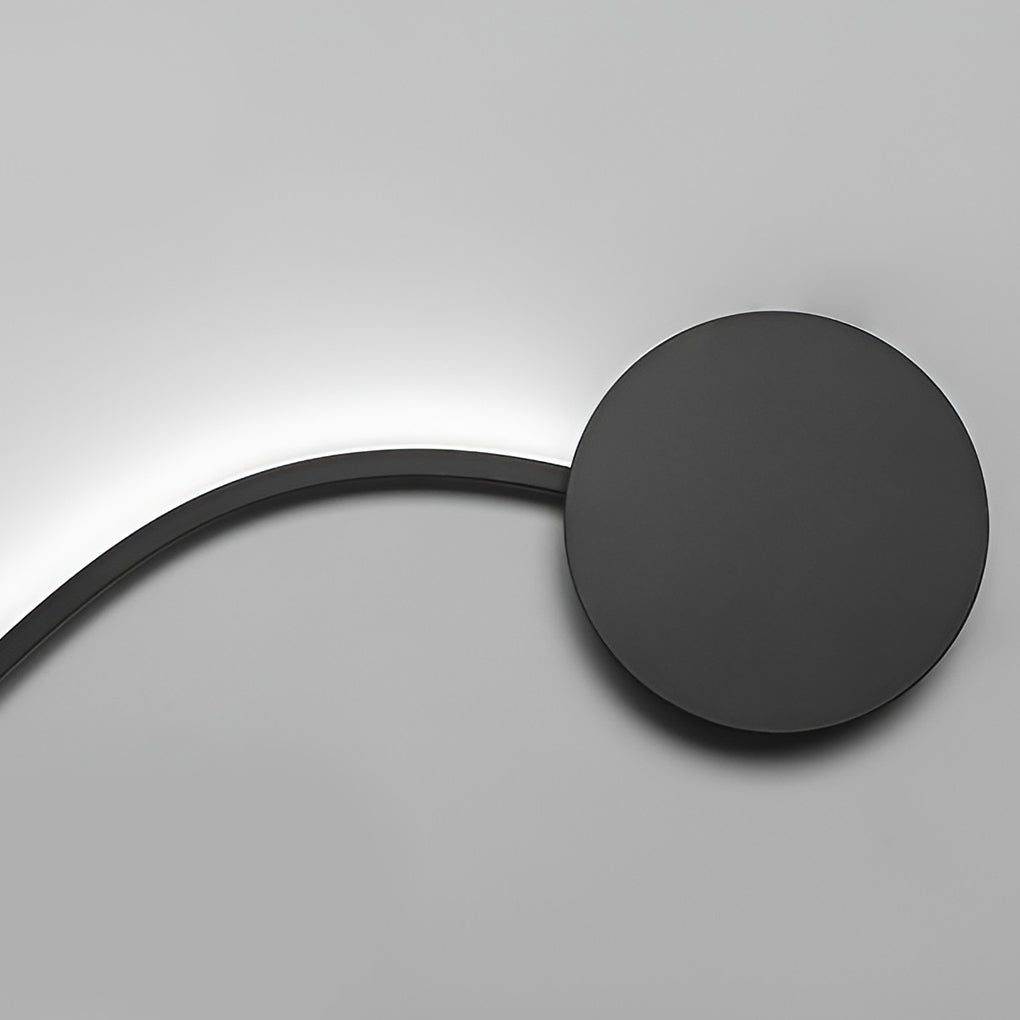 Modern Black Curved Wall Sconce with LED Light