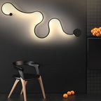 Modern Black Curved Wall Sconce with LED Light