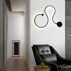 Modern Black Curved Wall Sconce with LED Light