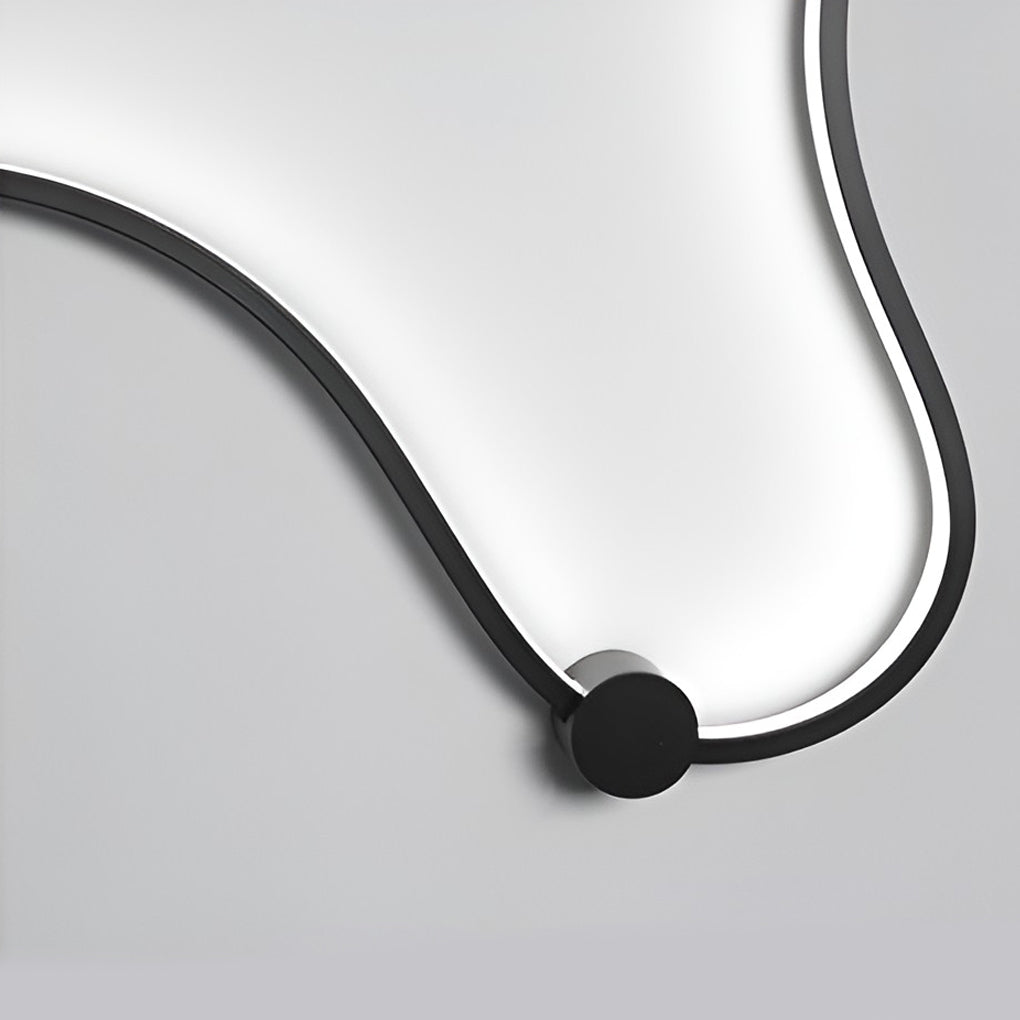 Modern Black Curved Wall Sconce with LED Light