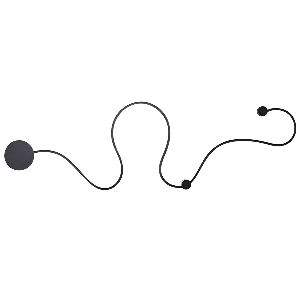 Modern Black Curved Wall Sconce with LED Light