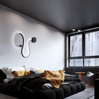 Modern Black Curved Wall Sconce with LED Light