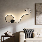 Modern Black Curved Wall Sconce with LED Light