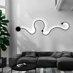 Modern Black Curved Wall Sconce with LED Light