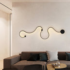 Modern Black Curved Wall Sconce with LED Light