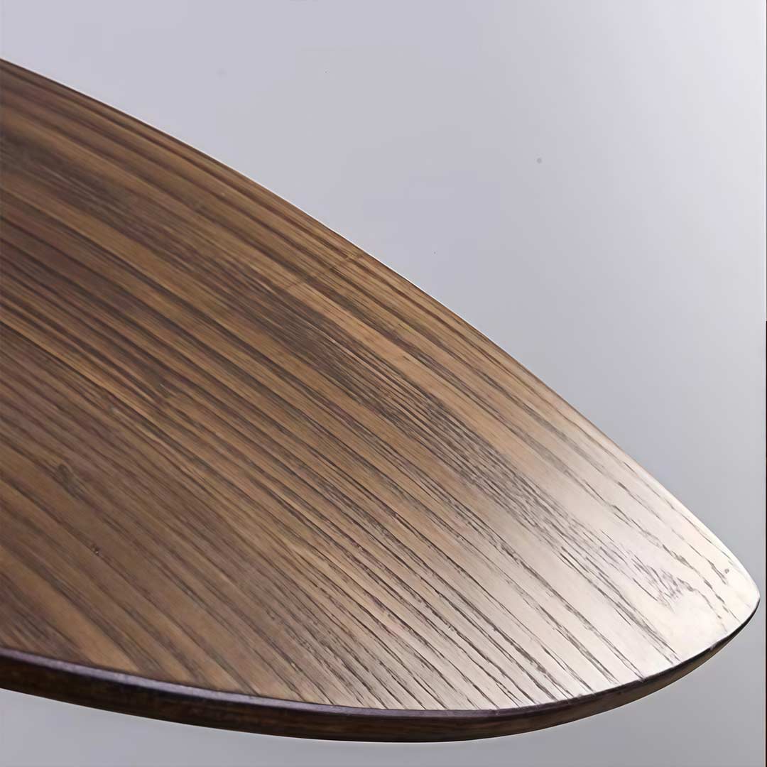 Wabi-Sabi Walnut Wood Curved Pendant Light