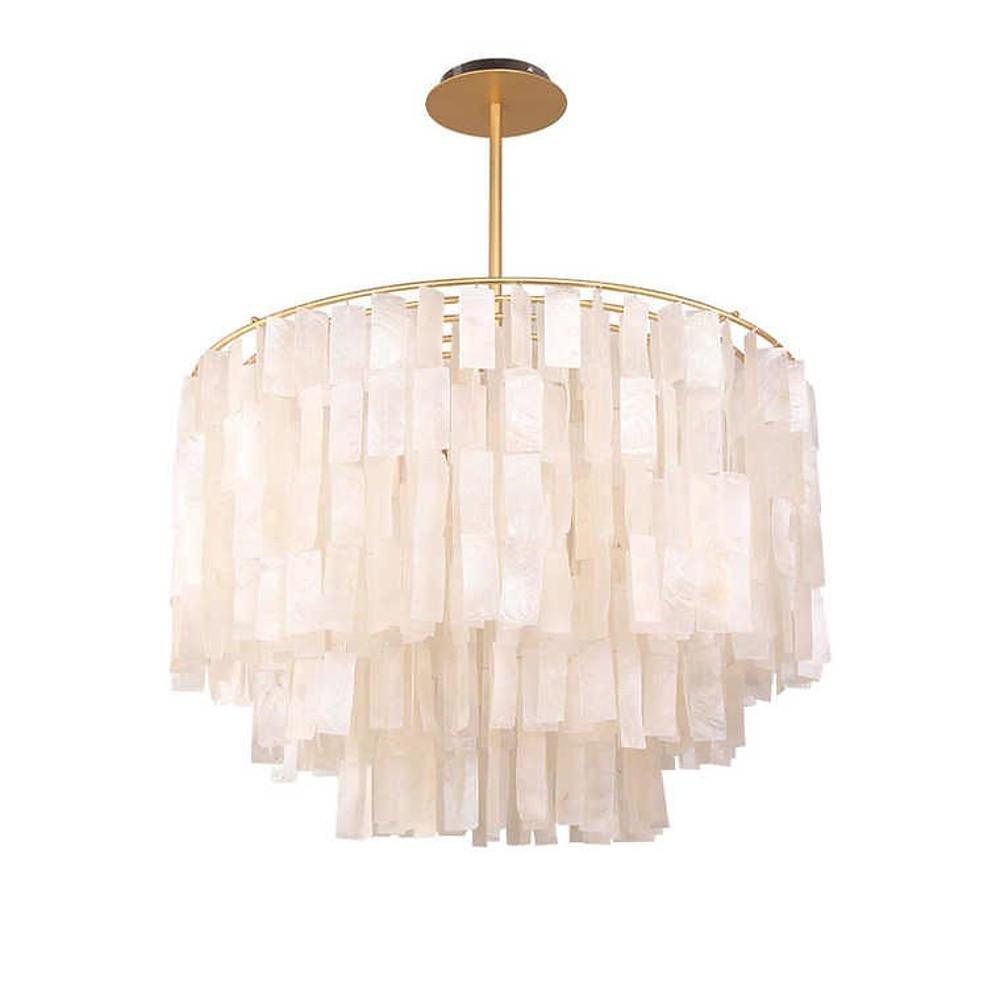 Contemporary Shell-Shaped Capiz Chandeliers - Modern Rustic Lighting